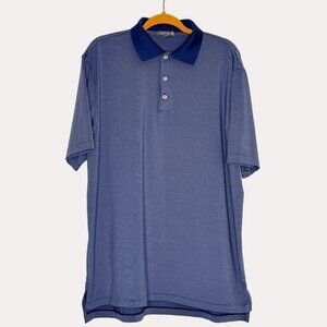 Peter Millar Summer Comfort Mens Polo Shirt Top Slinky Knit Stripe L bv